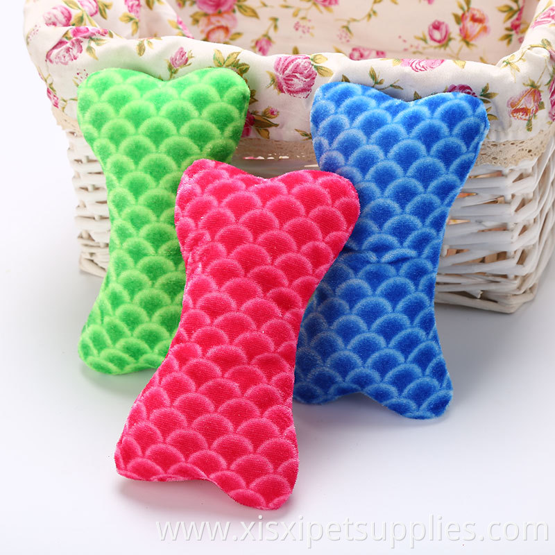 Dog Toys Wholesale Colorful Bone Shape Stuffed Squeaky Plush for Dogs Chew Toys Pet Toys Soft Plush+stuffing +squeaker Plush Boe